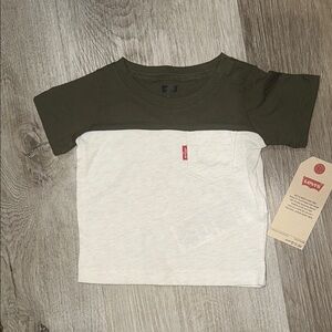 Levi's Kids Olive and Cream T-Shirt 6MO